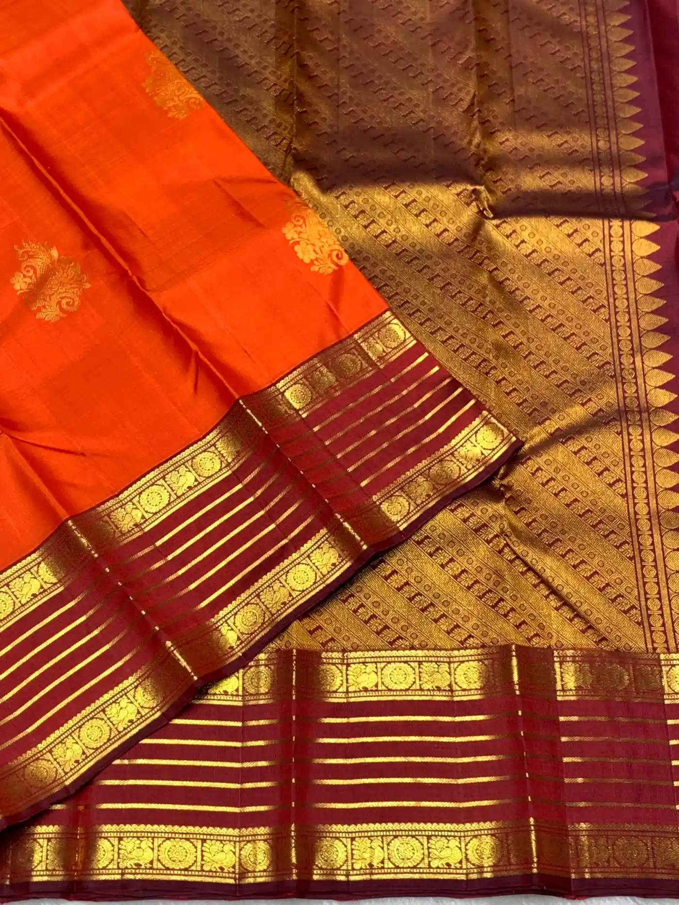 Bright Yellow Kanchipuram Handloom Bridal Silk Saree